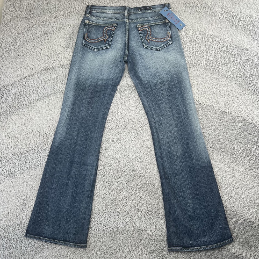 Rock & Republic Roth Jeans Womens 28 Blue Low Rise Bootcut‎ Stretch Embroidered - Picture 3 of 5